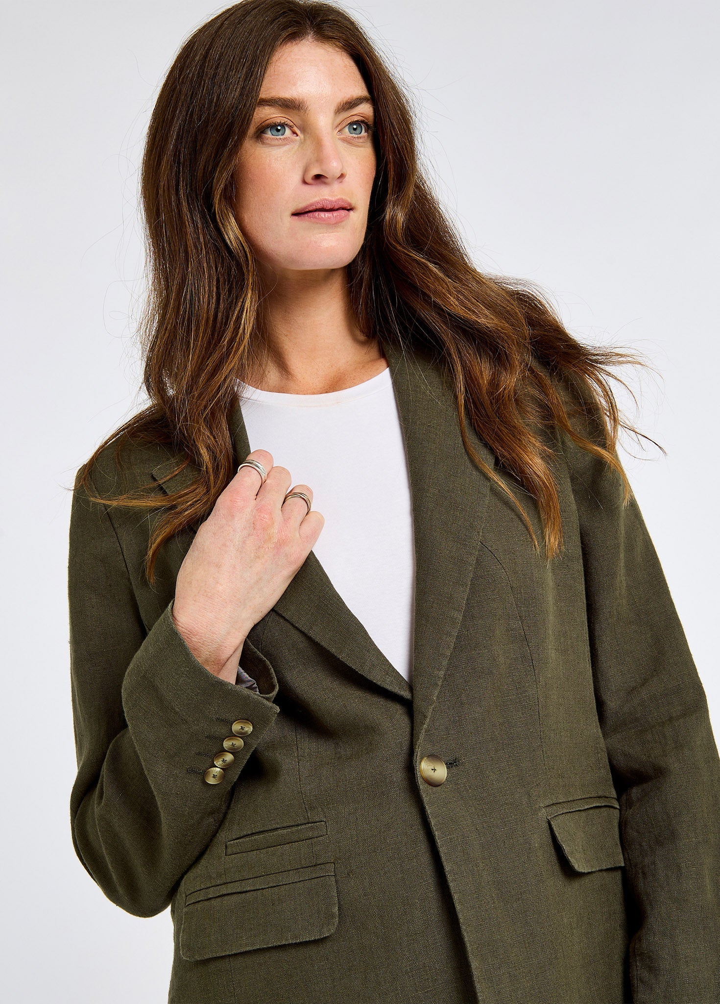 Avonlea Leinen-Blazer - Khaki