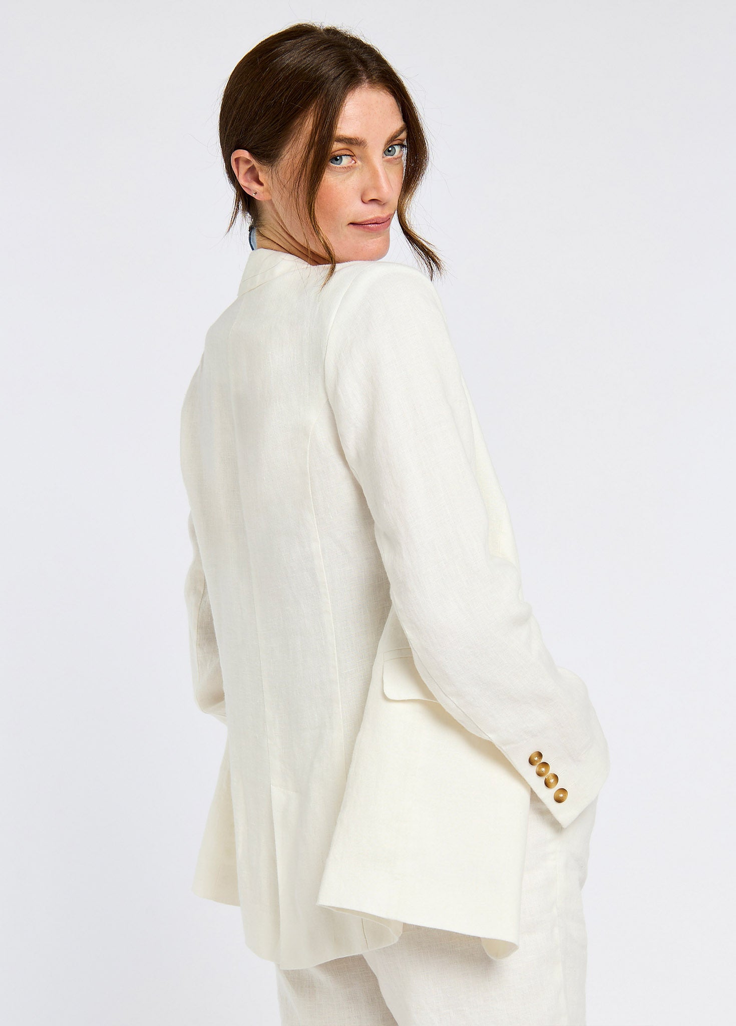 Avonlea Leinen-Blazer - White