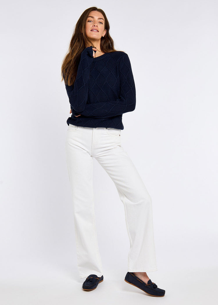 Banteer Zopfstrickpullover - Navy