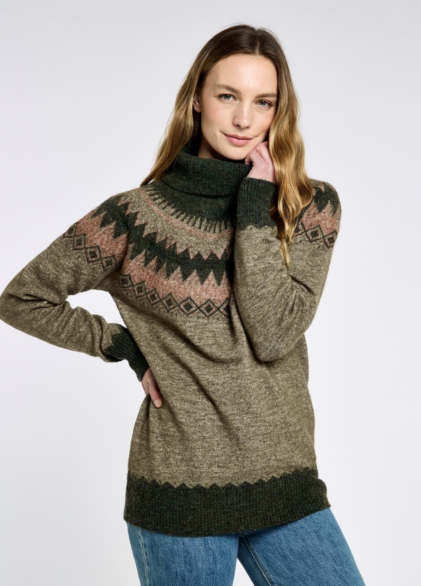 Devlin Pullover mit Rollkragen - Olive