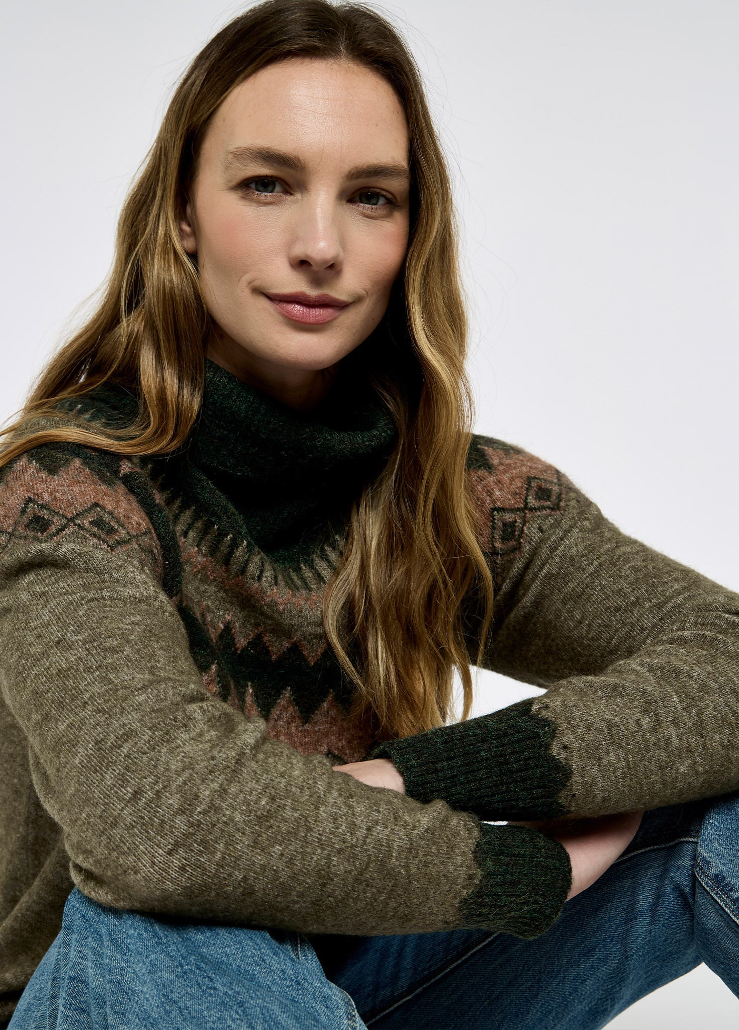 Devlin Pullover mit Rollkragen - Olive