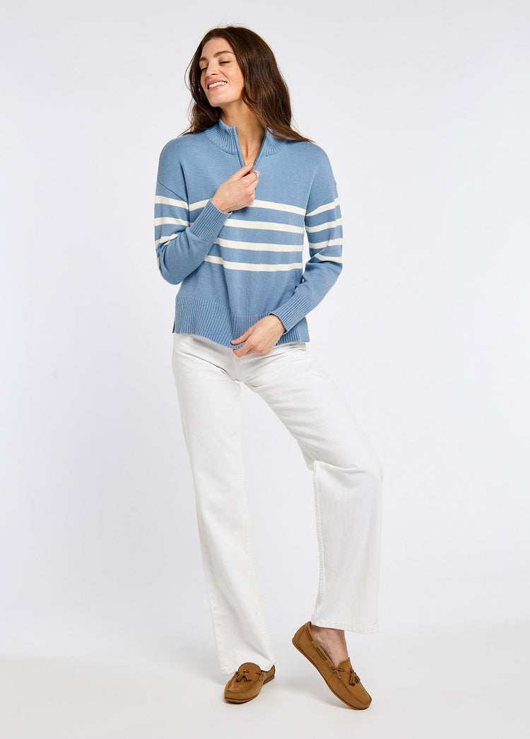 Fonthill Pullover mit Reißverschluss - Dusty Blue