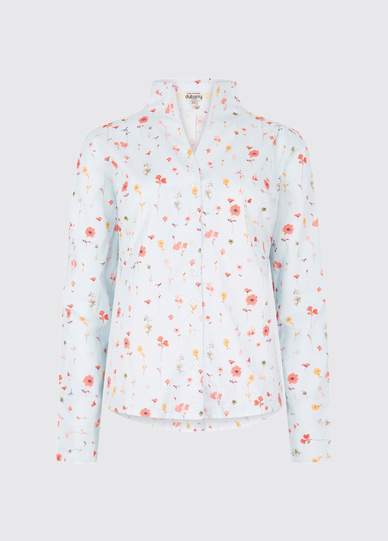Fuchsia Bluse mit Motiv - Pale Blue
