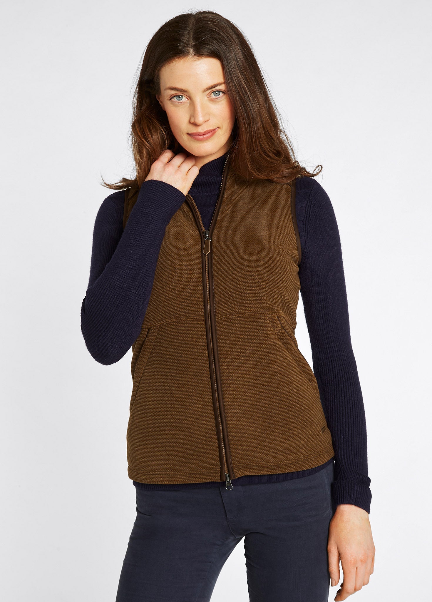 Carbury Fleeceweste - Walnut