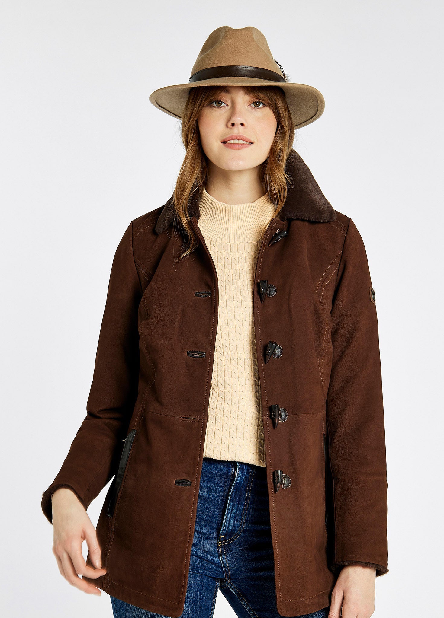 Clarke Lederjacke - Walnut