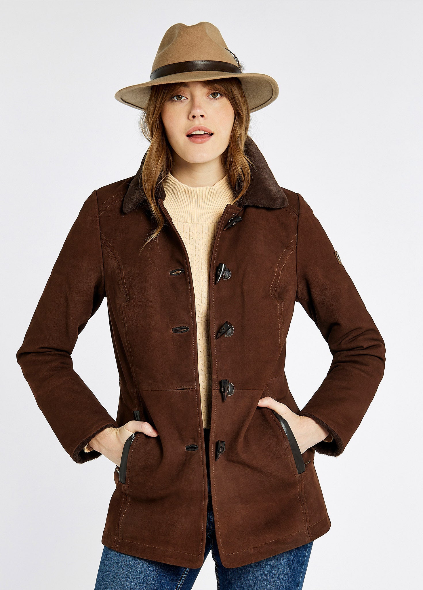 Clarke Lederjacke - Walnut