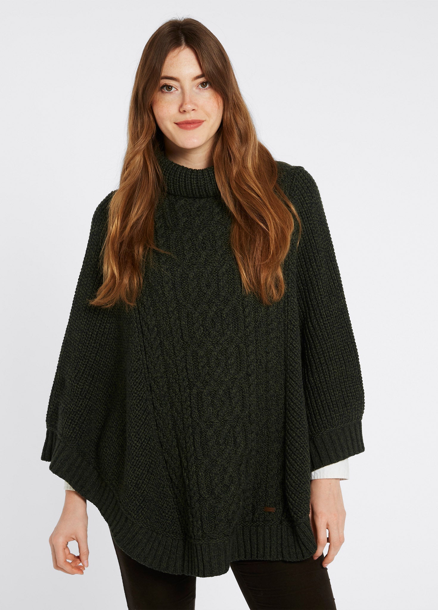 Kilronan Merino Poncho - Olive