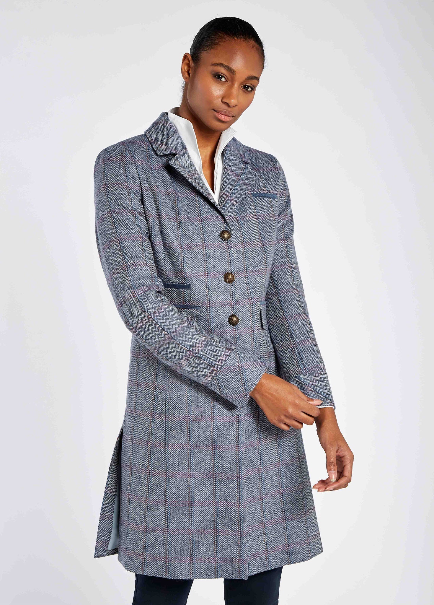 Blackthorn Tweedmantel - Denim Haze