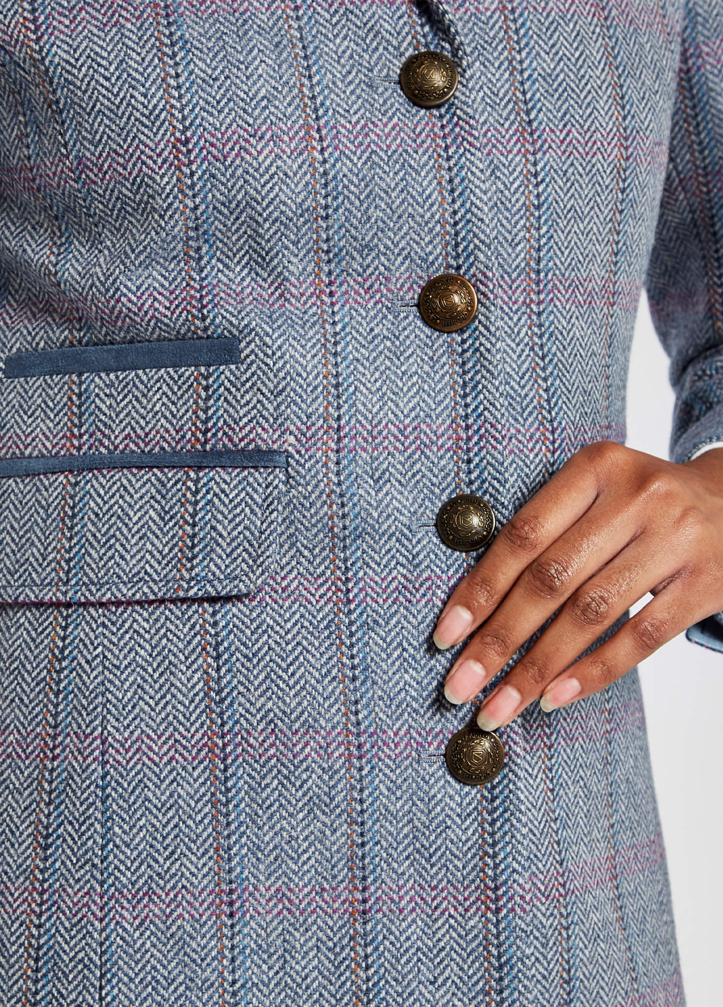 Blackthorn Tweedmantel - Denim Haze