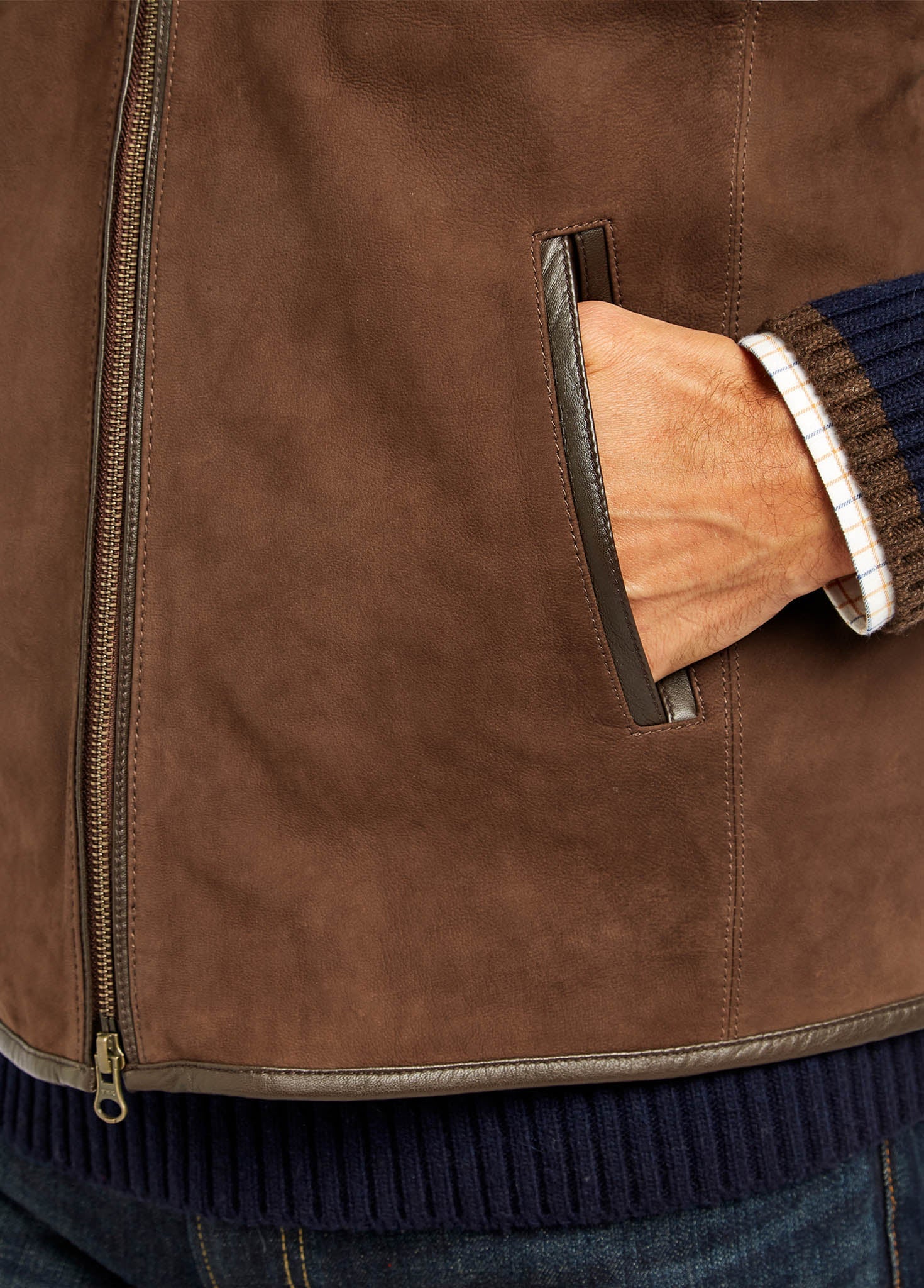Dunhill Lederweste - Walnut