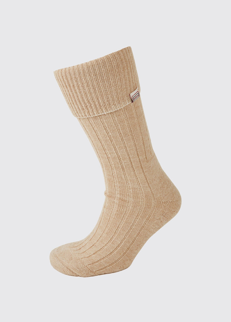 Alpaka knielange Socken - Oat