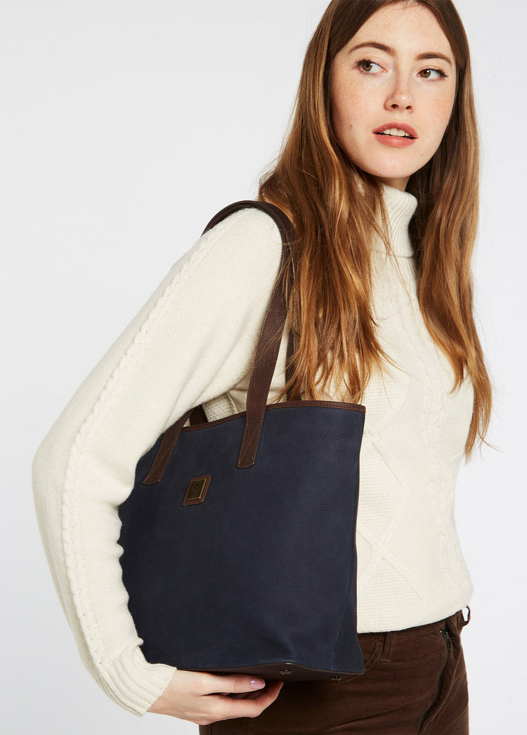 Rosemount Tote Bag - Navy/Brown