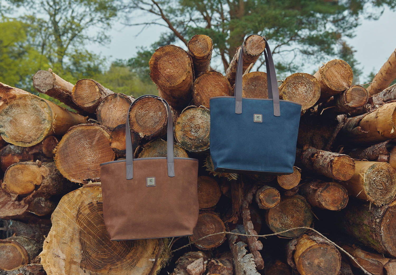 Rosemount Tote Bag - Navy/Brown