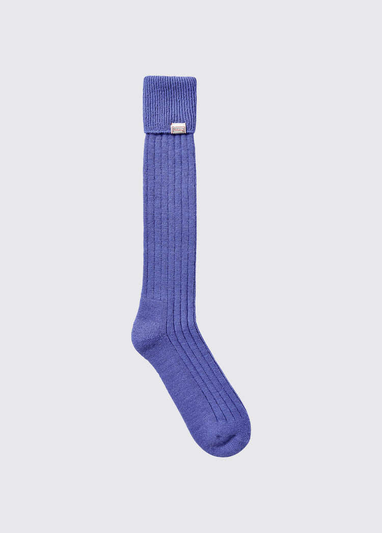 Alpaka knielange Socken - Sky