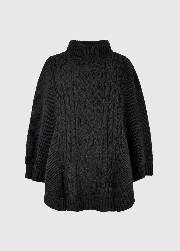 Kilronan Merino Poncho - Charcoal