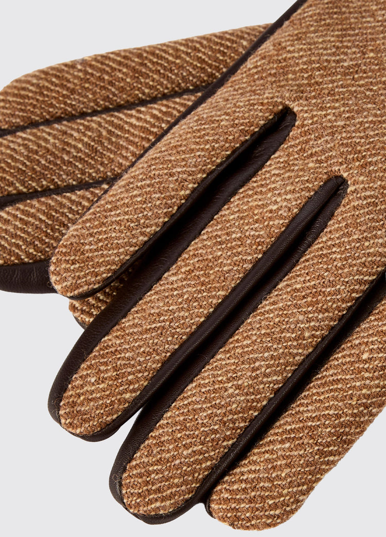 Ballycastle Tweed Lederhandschuhe - Camel Twill