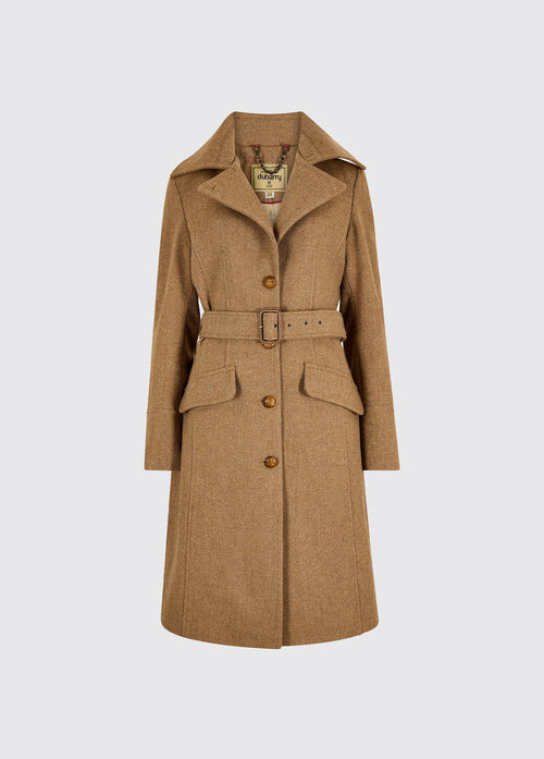 Brookvale Taillierter Tweedmantel - Camel Twill