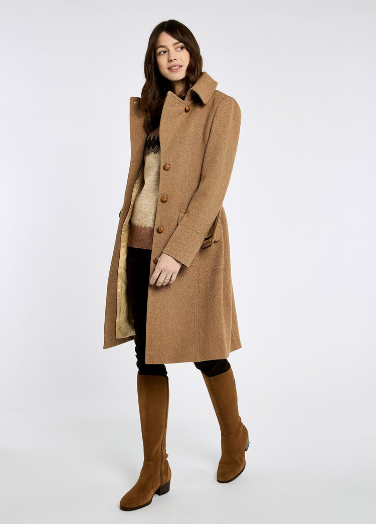 Brookvale Taillierter Tweedmantel - Camel Twill