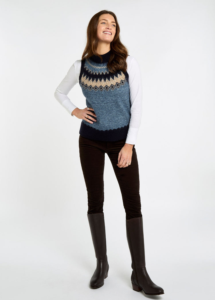 Doyle Strickweste - Navy Multi