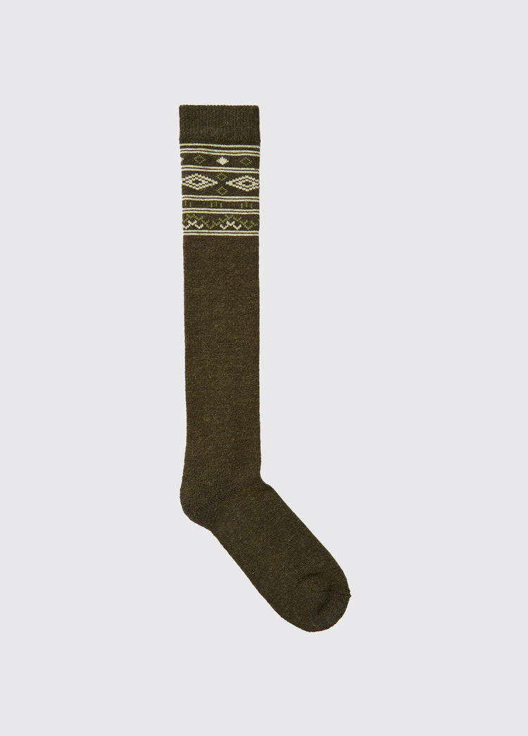 Rolestown Fair Isle Alpaka Socken - Olive