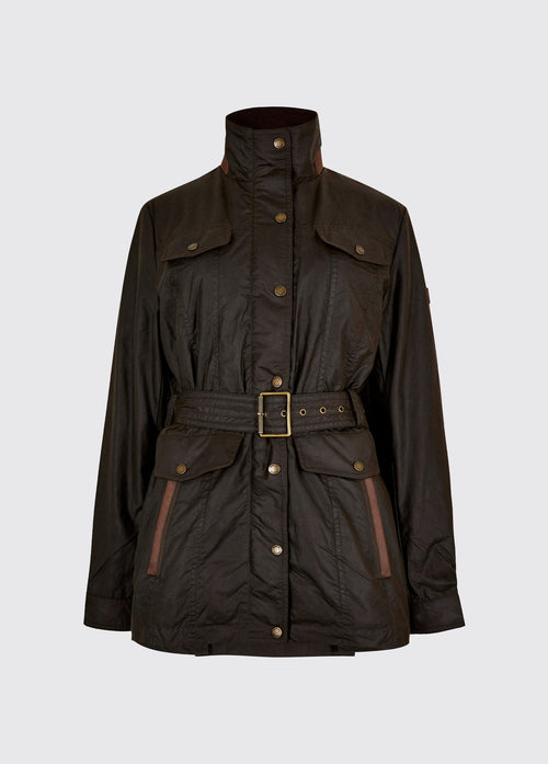 Gandon Damen Wachsjacke mit Gürtel - Verdigris