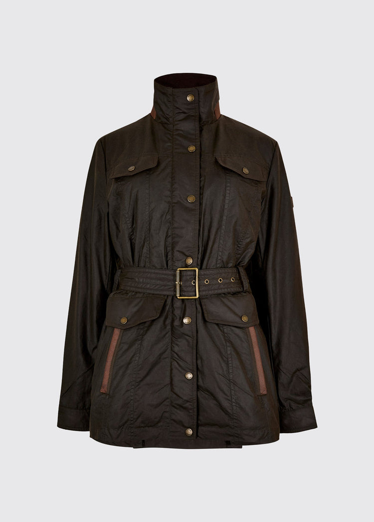 Gandon Damen Wachsjacke mit Gürtel - Verdigris