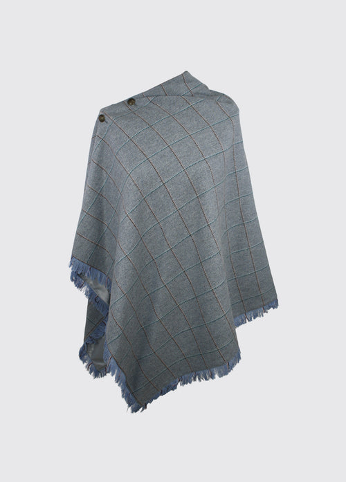 Hazelwood Tweedponcho - Blue Heather