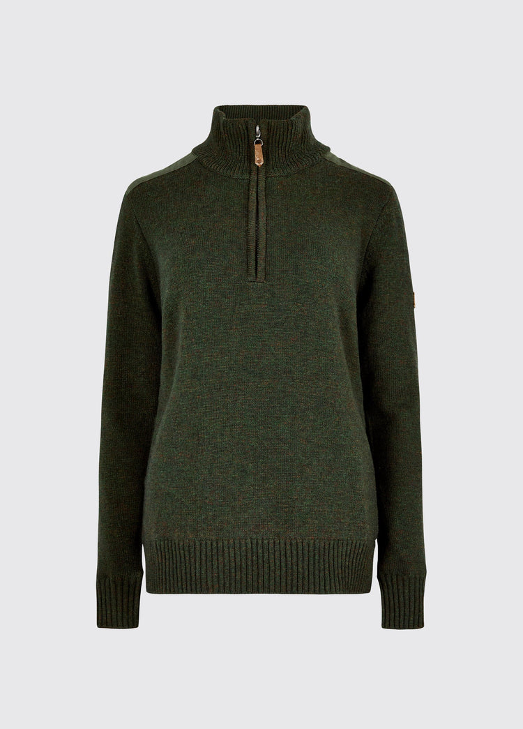 Hession Pullover mit Reißverschluss - Olive