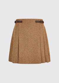 Hornbeam Tweed Faltenrock - Camel Twill