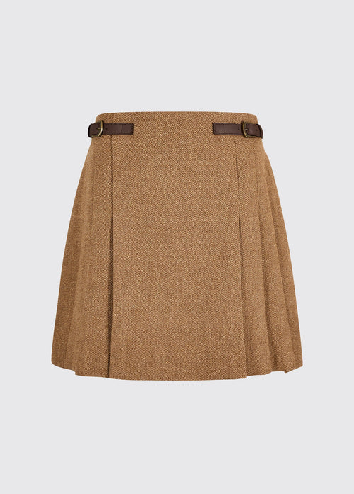 Hornbeam Tweed Faltenrock - Camel Twill