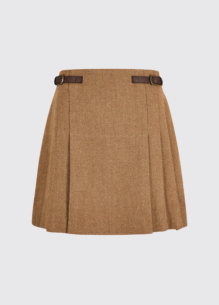 Hornbeam Tweed Faltenrock - Camel Twill