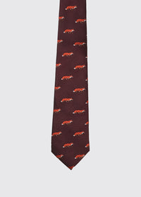 Kavanagh Seidenkravatte mit Fuchsmotif - Merlot