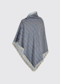 Hazelwood Tweedponcho - Denim Haze