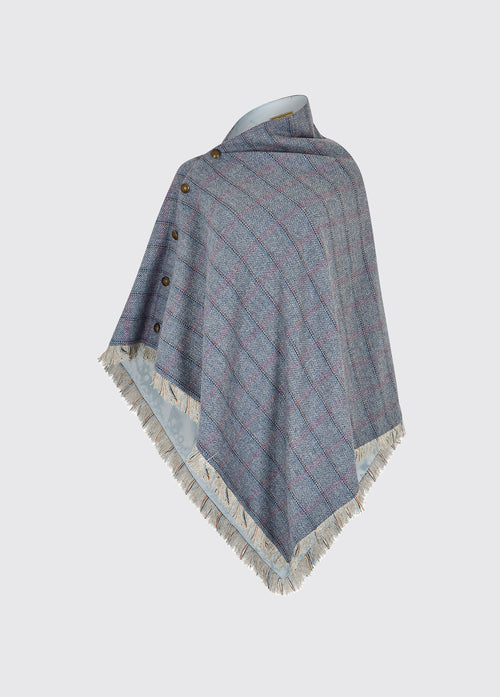 Hazelwood Tweedponcho - Denim Haze