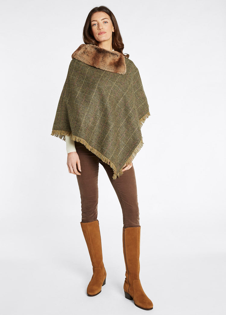 Silverfir Tweed Poncho - Thistle