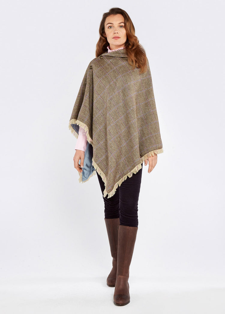 Hazelwood Tweedponcho - Woodrose