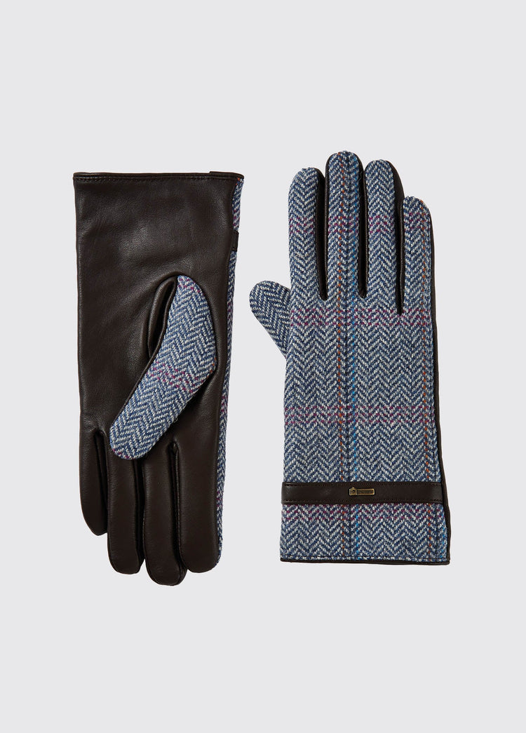 Ballycastle Tweed Lederhandschuhe - Denim Haze