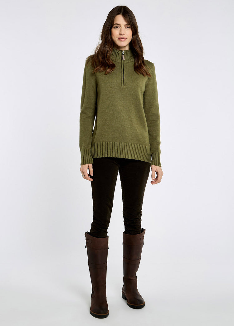 Markham Pullover mit Reißverschluss - Dusky Green