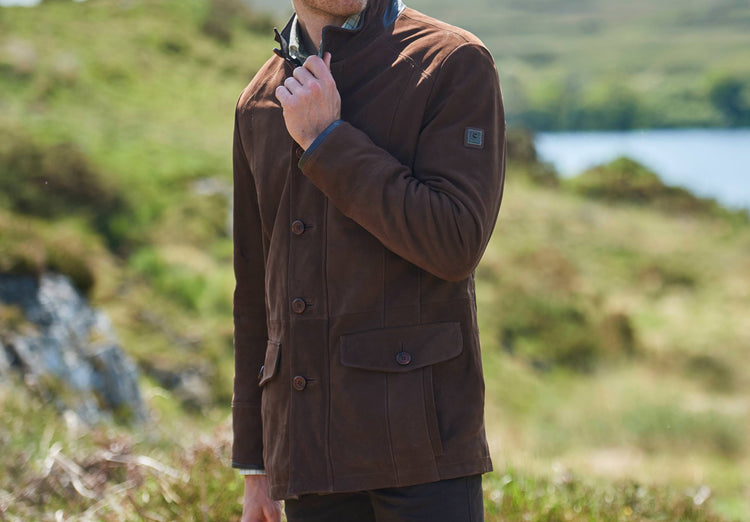 Moore Lederjacke - Walnut