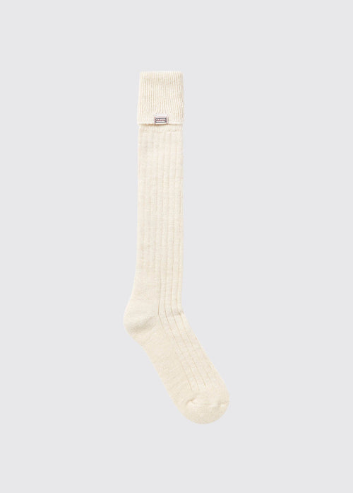 Alpaka knielange Socken - Cream