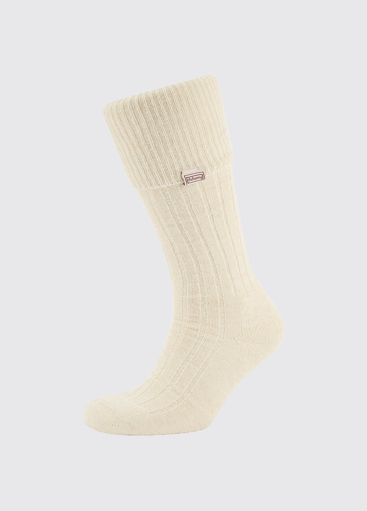 Alpaka knielange Socken - Cream