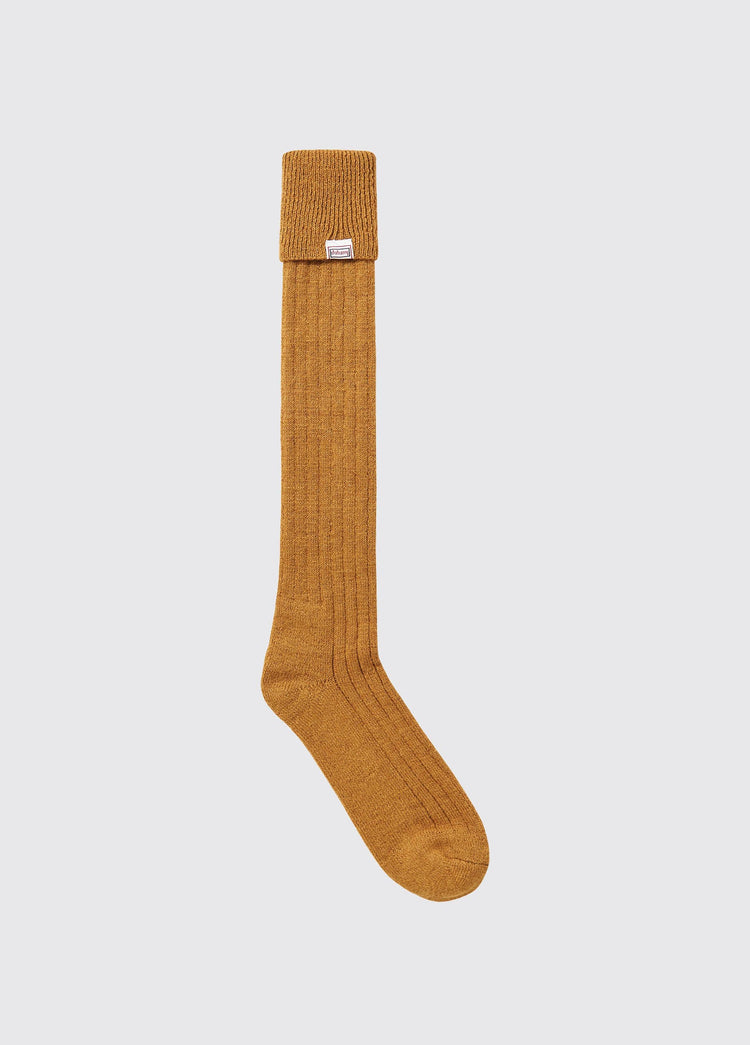 Alpaka knielange Socken - Mustard