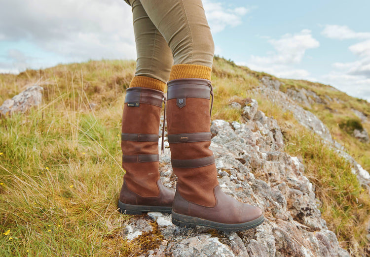 Alpaka knielange Socken - Mustard