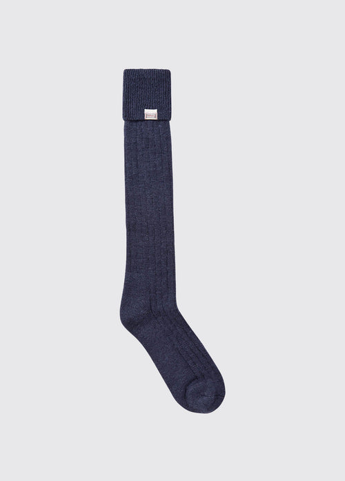 Alpaka knielange Socken - Navy