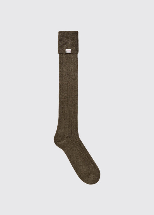 Alpaka knielange Socken - Olive