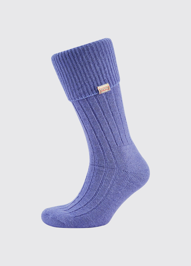 Alpaka knielange Socken - Blue