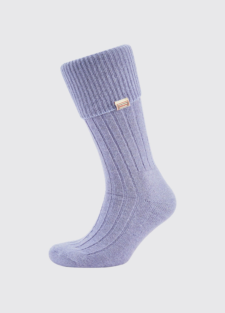 Alpaka knielange Socken - Blue