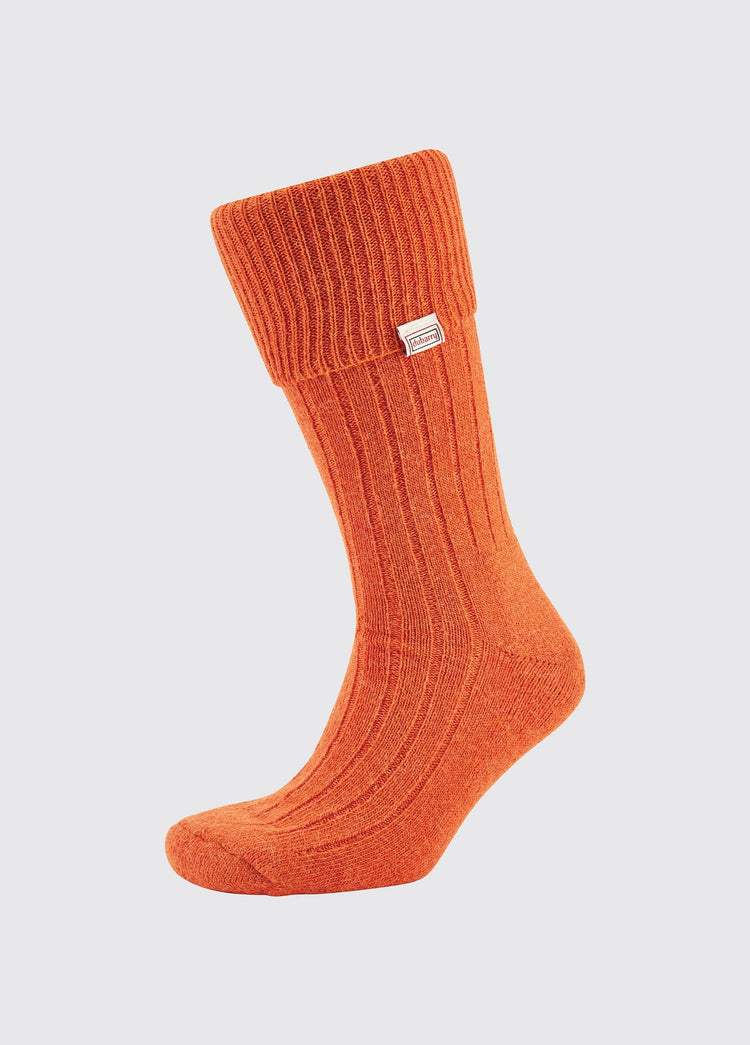 Alpaka knielange Socken - Terracotta