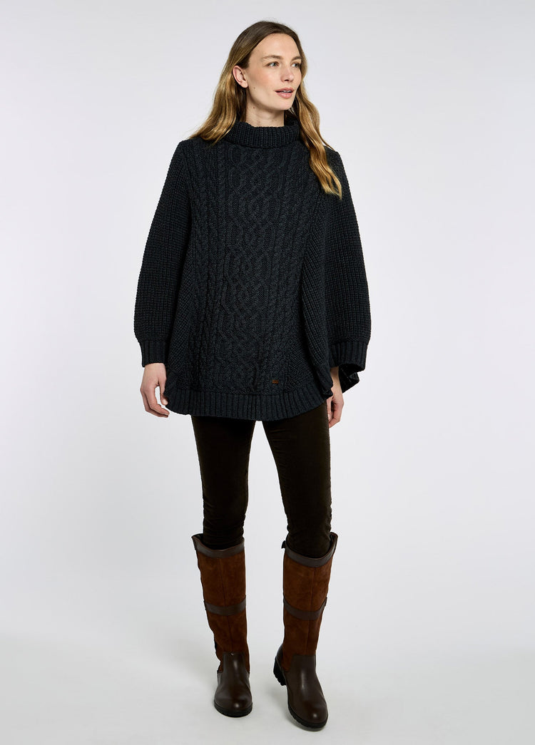 Kilronan Merino Poncho - Charcoal